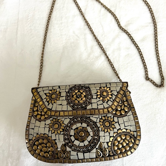 Antik Kraft Tile Mosaic Purse With Detachable Crossbody Chain - Picture 2 of 9